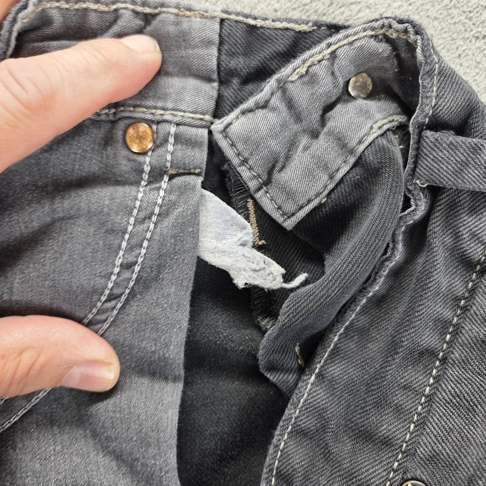 Vintage Levis Blue Star Jeans Mens Gray Slim Charcoal Wash Engineered Fits 28x34